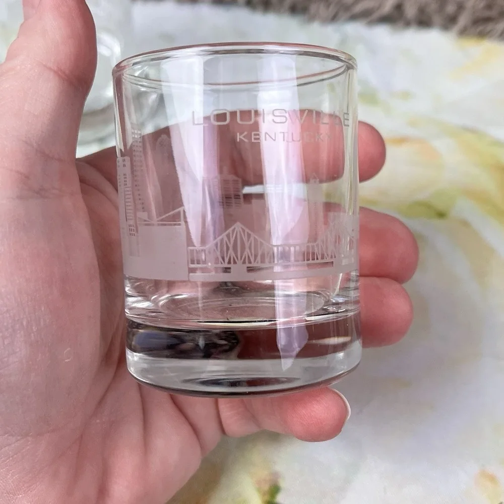 2 Jim Beam Urban Stillhouse Louisville Kentucky Shot Glass Glasses Scenery Thick